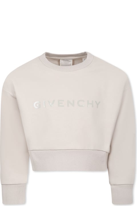 Givenchy Sweaters & Sweatshirts for Women Givenchy Beige Crop Sweatshirt For Girl With Logo