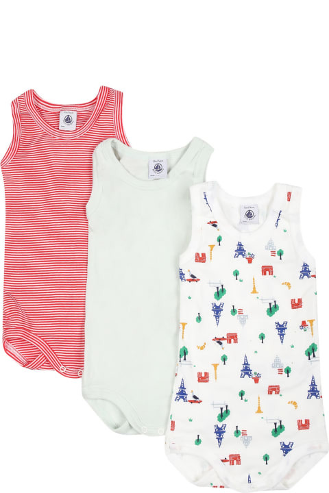 Petit Bateau Bodysuits & Sets for Baby Boys Petit Bateau Multicolor Set For Baby Boy