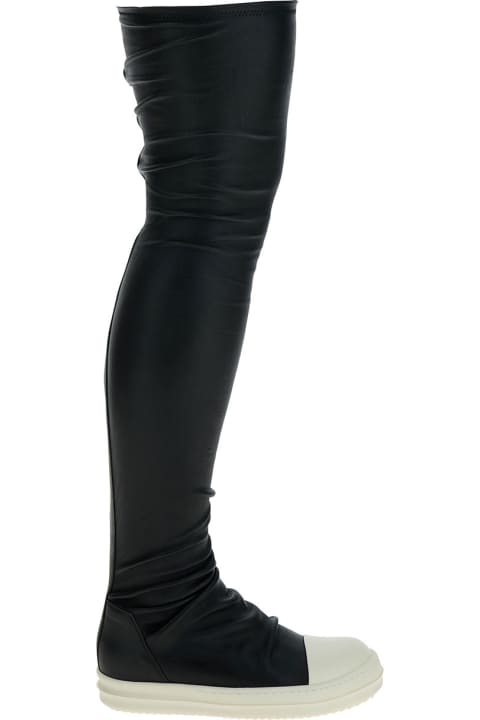 Rick Owens Boots for Women Rick Owens Black Knee-high Sneakers With Platform In Leather Woman