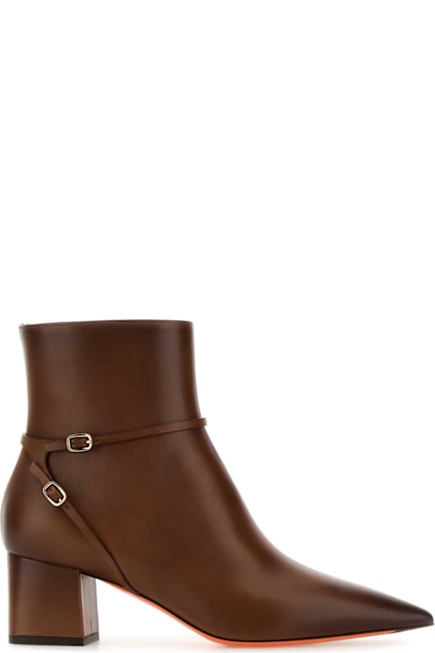 Santoni for Kids Santoni Brown Leather Blondie Ankle Boots