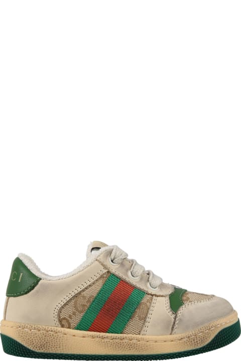 Gucci for Kids Gucci Beige Sneakers "screener Gg" For Kids