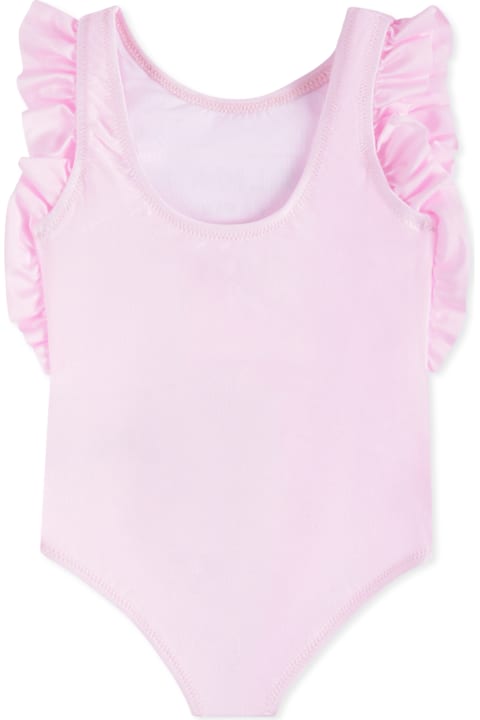 インテリア Balmain Pink Swimsuit For Baby Girl With Logo