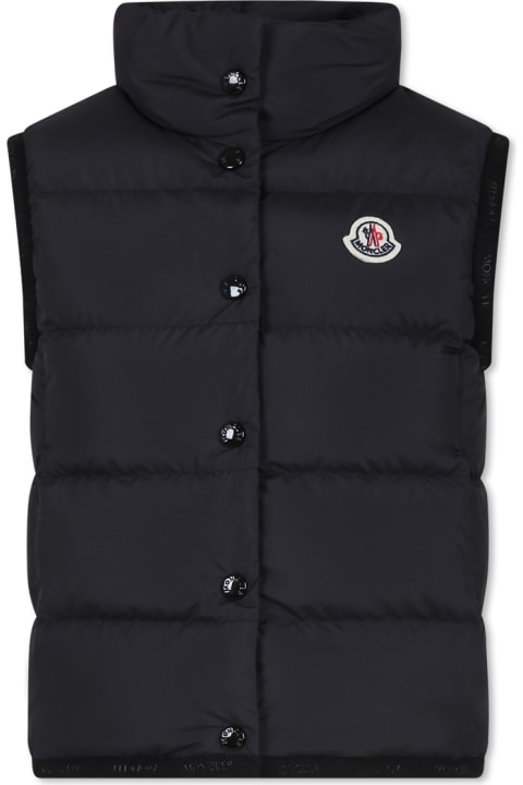 Moncler Coats & Jackets for Boys Moncler Black Badia Jacket For Boy With Logo