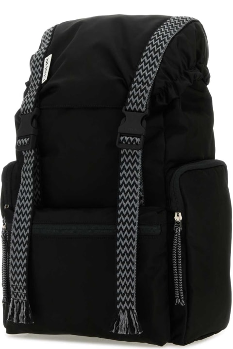 Bags Sale for Men Lanvin Black Nylon Curb Backpack