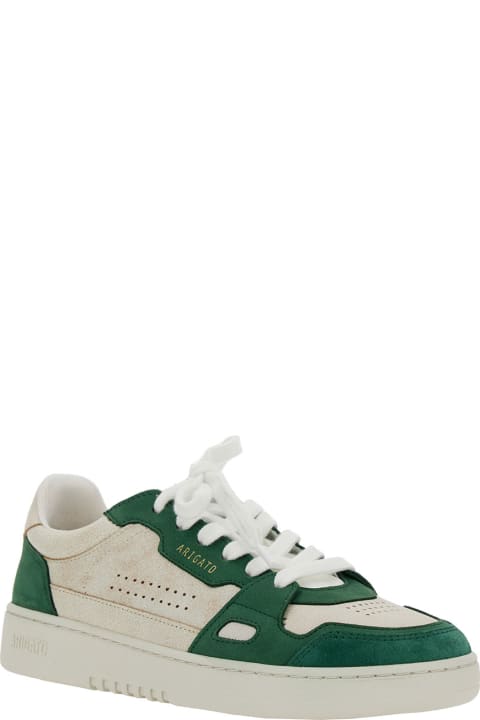 Axel Arigato for Women Axel Arigato 'dice Low' Green And White Low Top Sneakers With Embossed Logo And Vintage Effect In Leather Woman