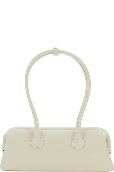 OSOI for Women OSOI 'boat' White Shoulder Bag With Round Handles And Lettering Logo On The Front In Leather Woman