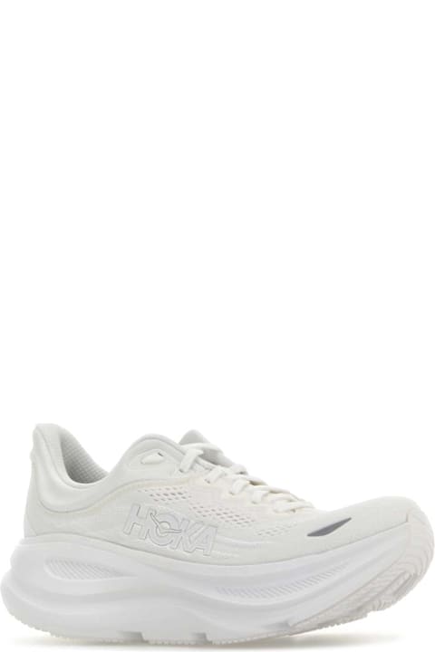 Hoka White Mesh Bondi 9 Sneakers