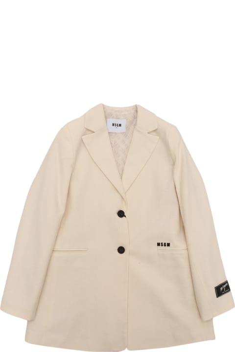 Homeware MSGM Brushed Viyella Blazer Girl Crema/cream