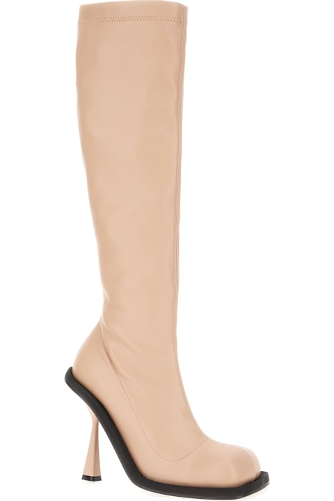 ANDREĀDAMO أحذية برقبة لـ السيدات ANDREĀDAMO Skin Pink Leather Boots