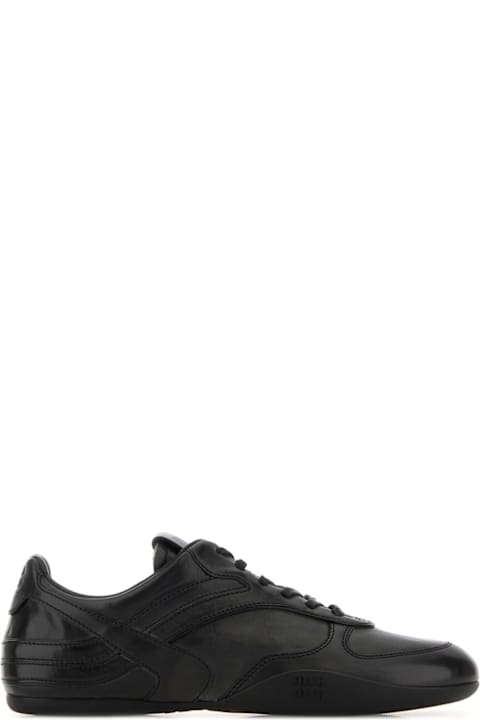 Miu Miu for Kids Miu Miu Black Leather Sneakers