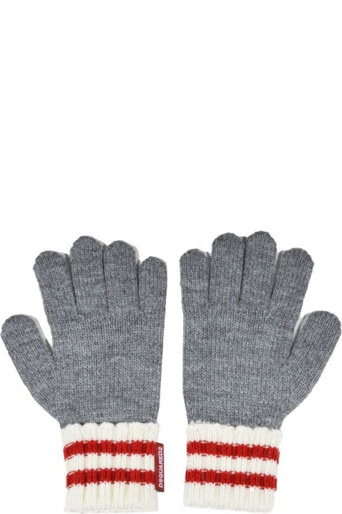 Dsquared2 Gloves for Men Dsquared2 Full-finger Striped Knitted Gloves