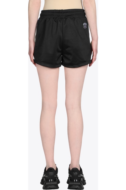 Triacetate Shorts Woman Black tracksuit shorts with multicolor side tape