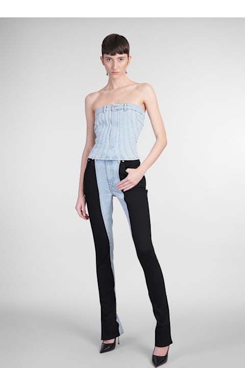 Mugler for Women Mugler Topwear In Blue Denim