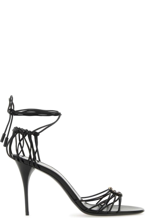 Saint Laurent Black Leather Babylone Sandals