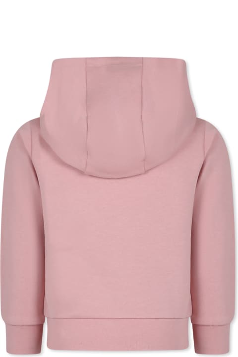 Moncler Clothing for Girls Moncler Pink Sweatshirt For Girl With Logo