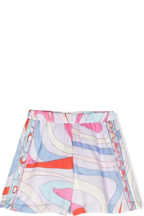 Pucci for Kids Pucci Shorts With Light Blue/multicolour Iride Print