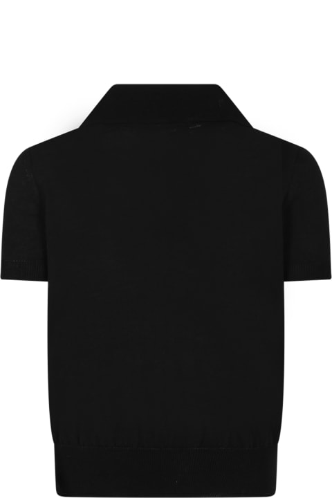 Neil Barrett T-Shirts & Polo Shirts for Boys Neil Barrett Black Polo For Boy With Iconic Lightning Bolt