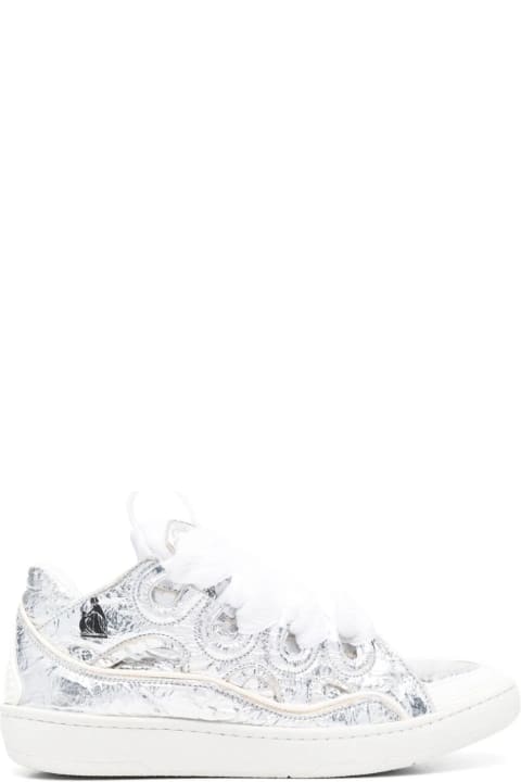 Fashion for Women Lanvin Curb Sneakers In Crinkled Metallic Leather
