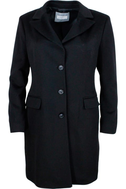 Fashion for Women Barba Napoli Single-breasted Coat Made Of Soft And Precious Cashmere With Flap Pockets And Button Closure. Matching Inner Lining. Side By Side Slim Line