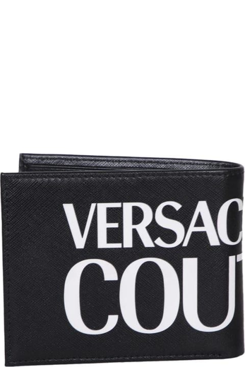 Wallets for Men Versace Jeans Couture Logo Printed Bifold Wallet