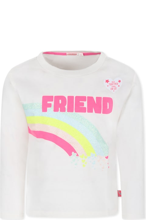 Homeware Billieblush Ivory T-shirt Set For Girl With Raibow