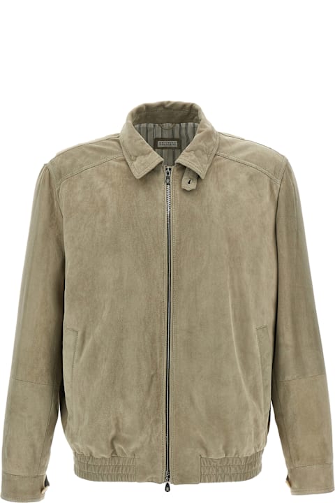 معاطف وجواكت لـ القسم الرجالي Brunello Cucinelli Suede Jacket