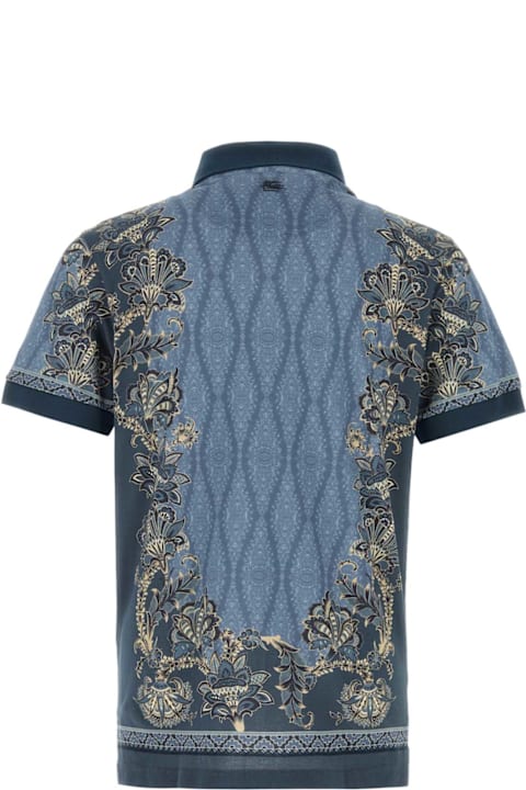 Etro Sweaters for Men Etro Printed Piquet Polo Shirt