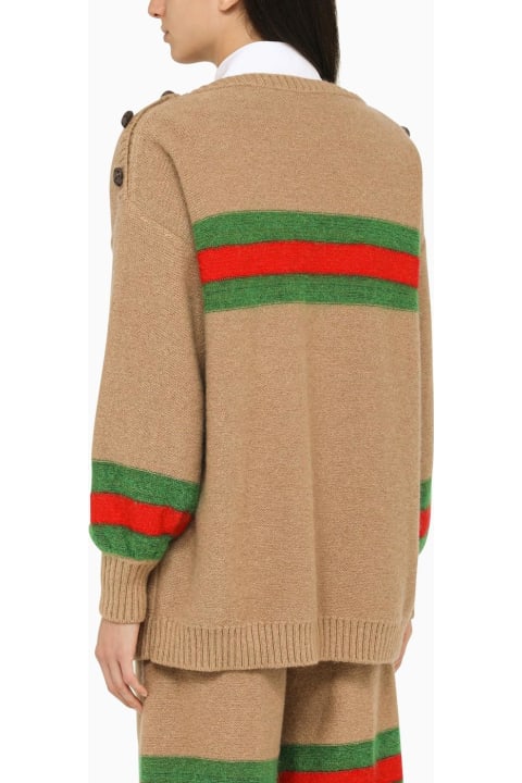 Gucci for Women Gucci Camel Wool Crew-neck Sweater