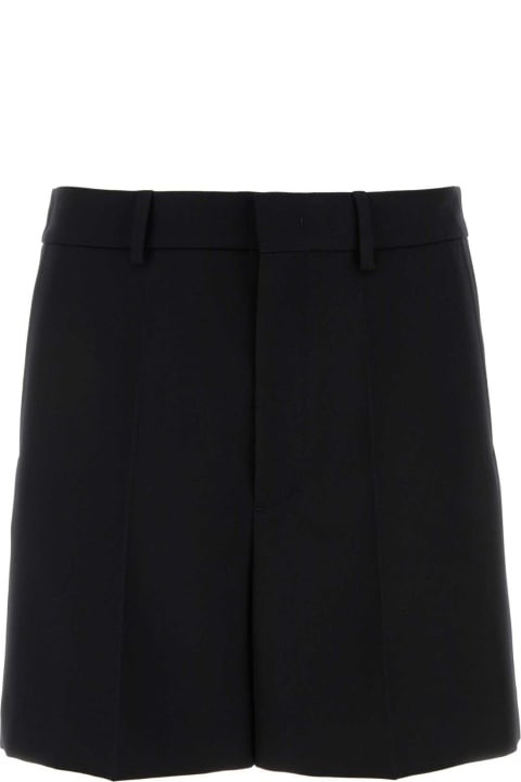 Pants for Men Valentino Garavani Black Wool Bermuda Shorts