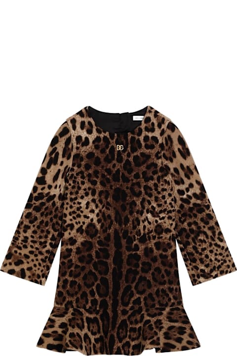 Homeware Dolce & Gabbana Dolce &amp; Gabbana Brown Leopard Print Dress/sweater