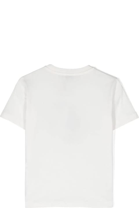 Topwear for Girls Etro White T-shirt With Green Pegasus Motif