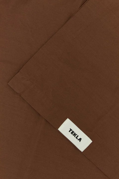 Tekla Textiles & Linens Tekla Chocolate Cotton Flat Sheet