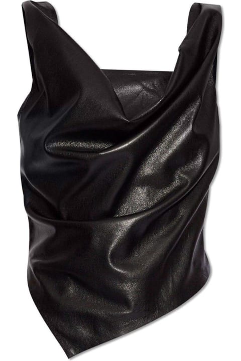 Nanushka Topwear for Women Nanushka Petra Draped Leather Tank Top