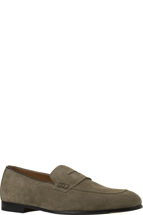 Doucal's Loafers & Boat Shoes for Men Doucal's Green Suede Penny Loafers