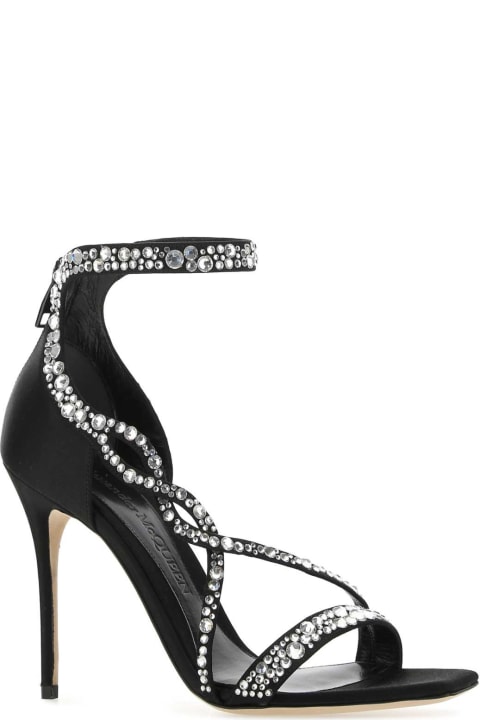 Fashion for Women Alexander McQueen Black Satin Sandals
