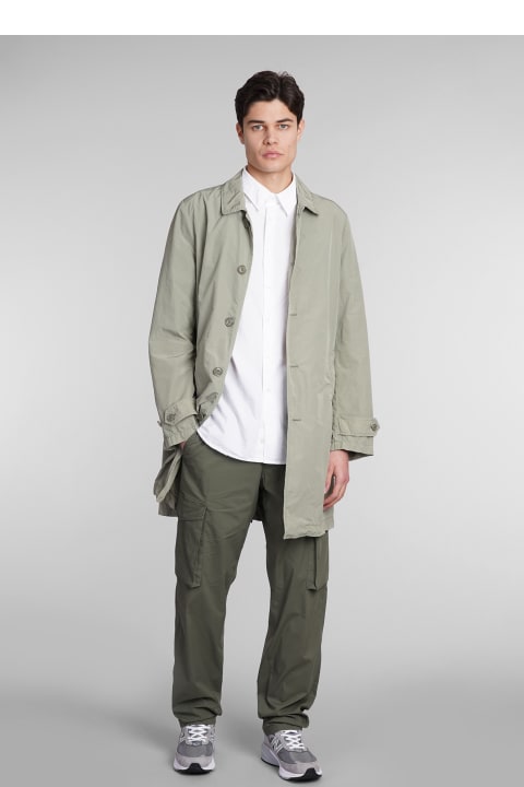 Aspesi Coats & Jackets for Men Aspesi Impermeabile Lemon Coat In Green Polyester