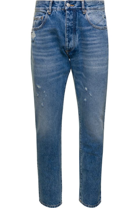 Icon Denim Jeans for Men Icon Denim 'kanye' Blue Five-pocket Jeans With Logo Patch In Cotton Denim Man