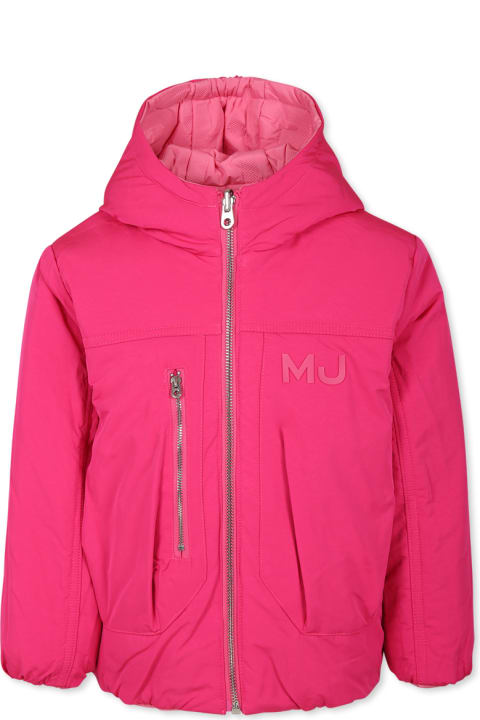 أدوات منزلية Marc Jacobs Fuchsia Reversible Down Jacket For Girl With Logo