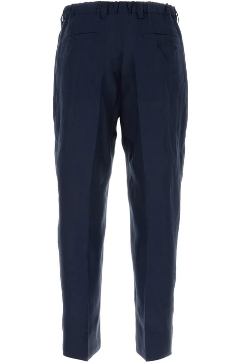 Prada Pants for Women Prada Blue Linen Pant