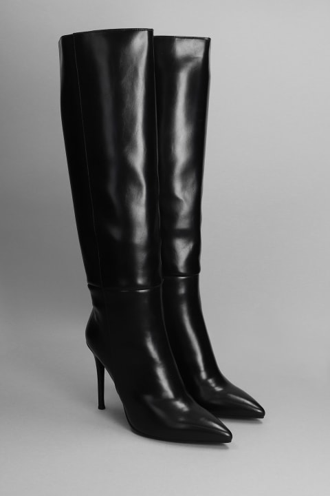 Arsen-hi High Heels Boots In Black Leather