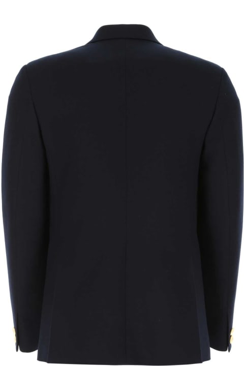 Coats & Jackets for Men Valentino Garavani Midnight Blue Stretch Wool Blazer