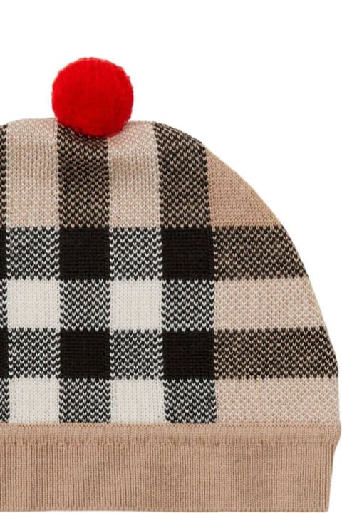 Accessories & Gifts for Baby Boys Burberry Check Wool Beanie