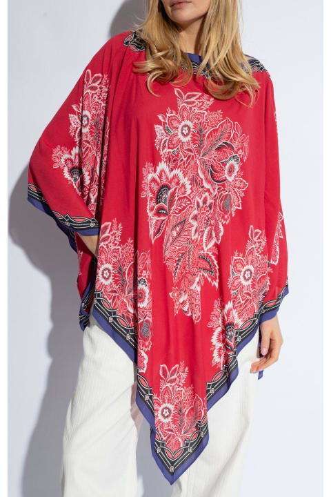 Etro Coats & Jackets for Women Etro Floral Printed Asymmetric Poncho