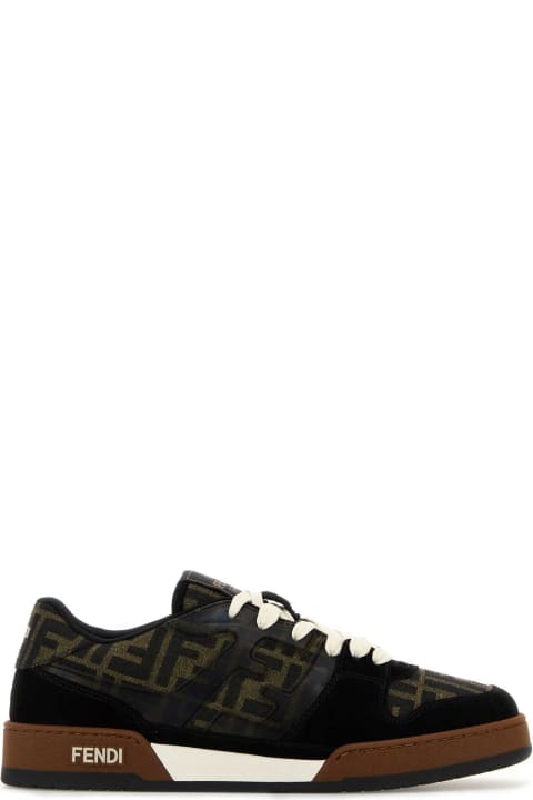 Fashion for Men Fendi Embroidered Canvas, Leather And Rubber Match Sneakers