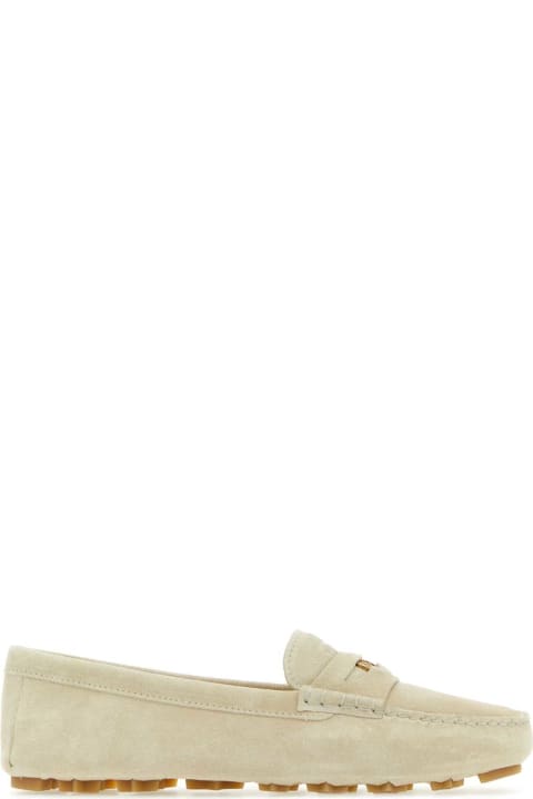 Shoes for Women Miu Miu Ivory Suede Loafers
