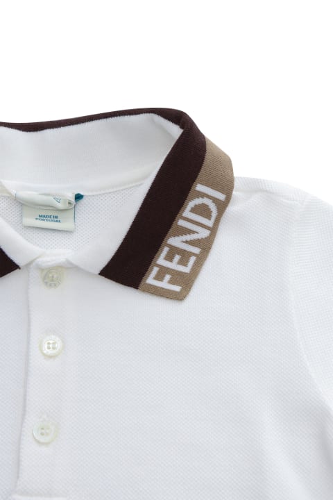 Topwear for Baby Boys Fendi Piquet Polo T-shirt