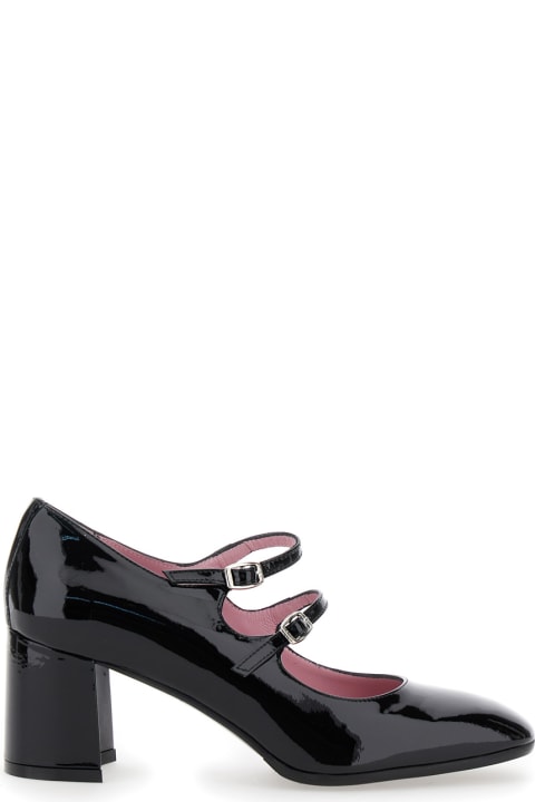 Carel High-Heeled Shoes for Women Carel 'alice' Black Pumps With Double Straps In Patent Leather Woman