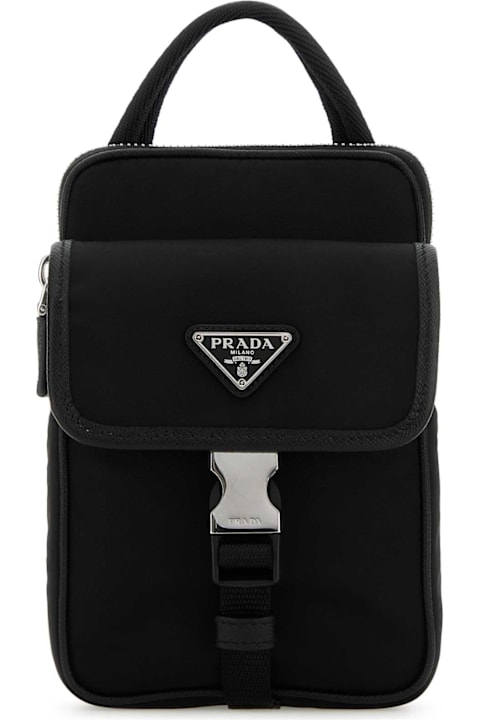 Hi-Tech Accessories for Men Prada Black Re-nylon Phone Case