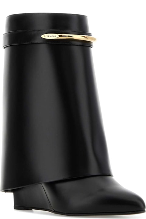 Givenchy Black Leather Shark Pinch Boots