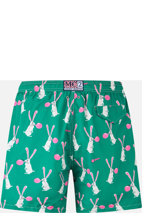 Homeware MC2 Saint Barth Man Lightweight Fabric Swimshorts Lighting With Big Babol Rabbits Print | Big Babol Special Edition